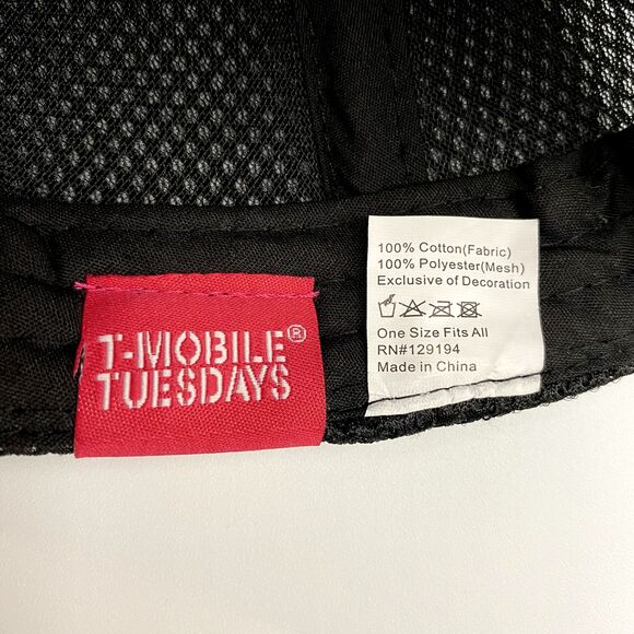 T-Mobile Tuesdays Hat Black Mesh Adult Trucker Baseball Ball Cap Strapback - Picture 3 of 3
